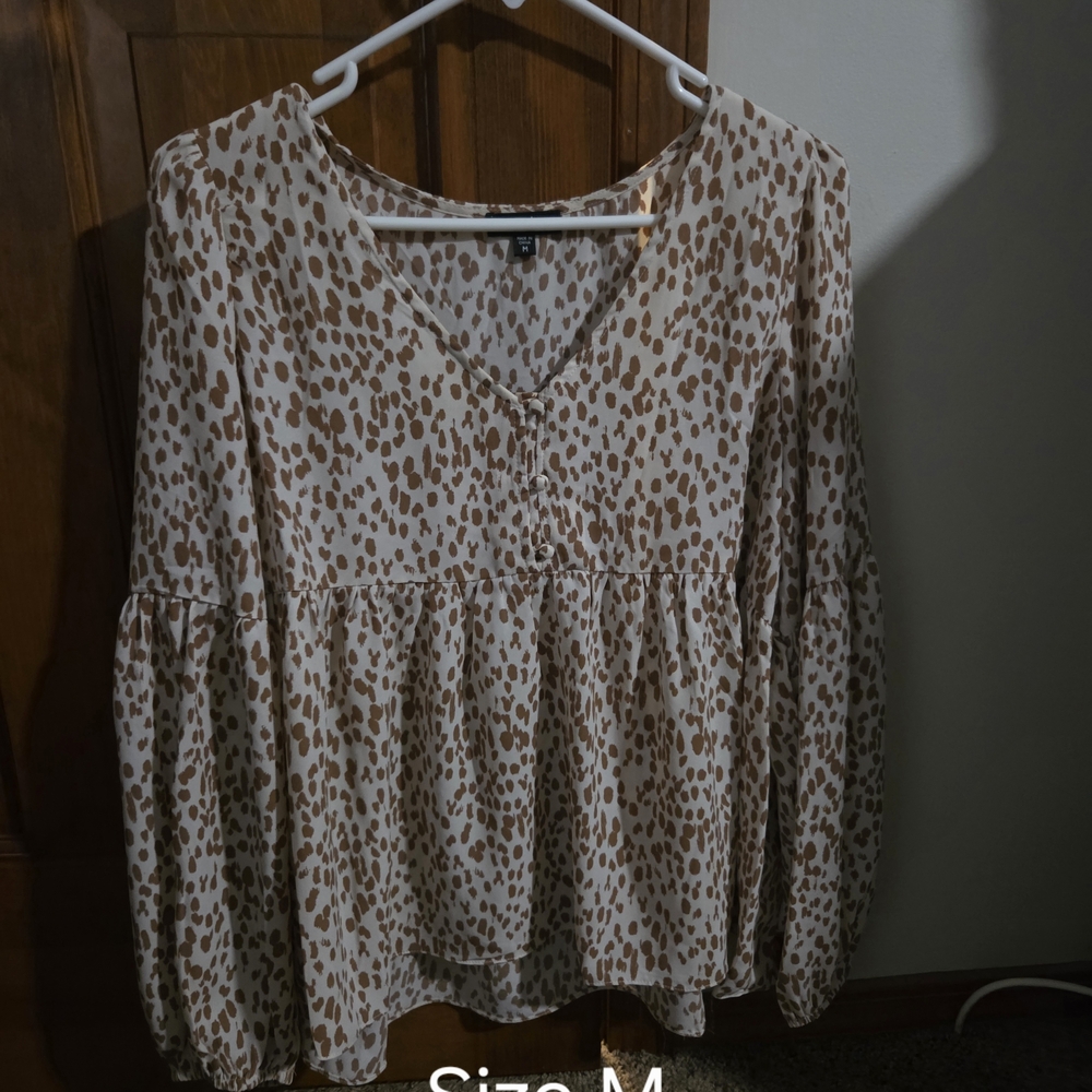 Leopard Print V-Neck Blouse